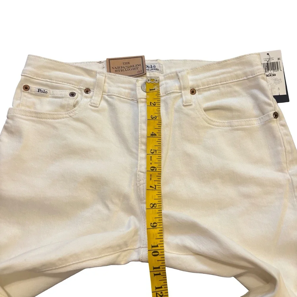 Polo Ralph Lauren Mens Varick Slim Straight White Stretch Jeans 30x30 NWT